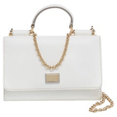Dolce & Gabbana Off White Leather Miss Sicily Von Smartphone Bag