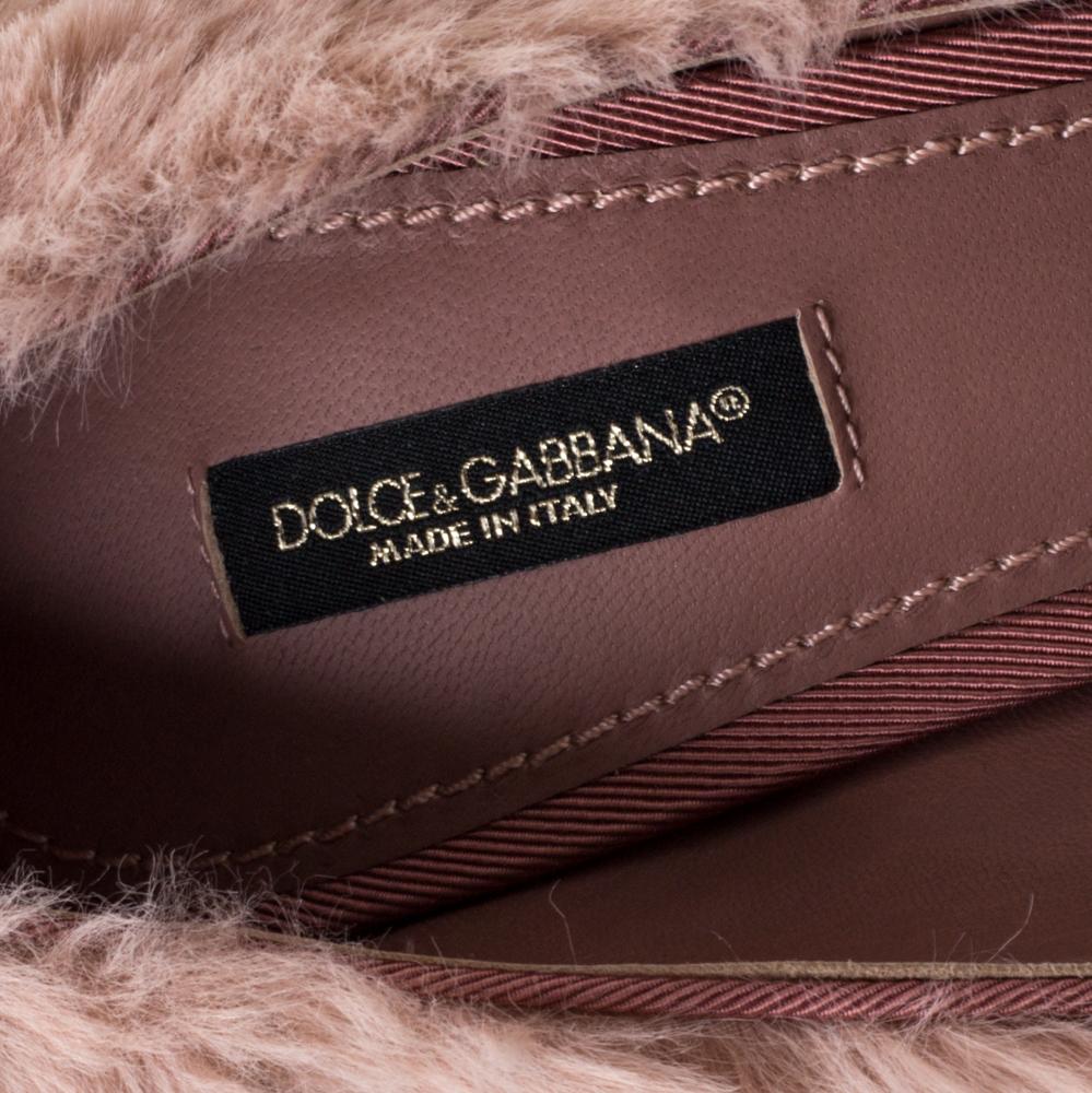 Dolce & Gabbana Altrosa Kunstfell Pumps Größe 38 Damen