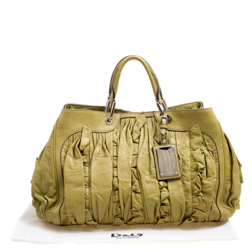 Dolce & Gabbana Olive Green Leather Miss Brooke Tote 7