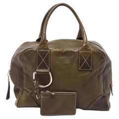 Used Dolce & Gabbana Olive Green Leather Miss Ice Satchel