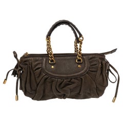 Dolce & Gabbana Olivgrüne Ledertasche mit Quaste und Quaste
