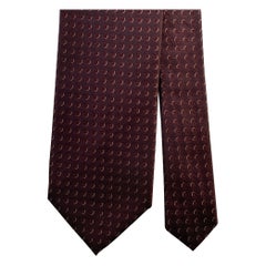 DOLCE & GABBANA  One Size Burgundy Gold Polka Dot Silk Jacquard Tie