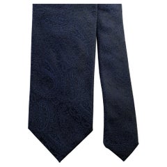 DOLCE & GABBANA  One Size Navy Blue Paisley Silk Tie
