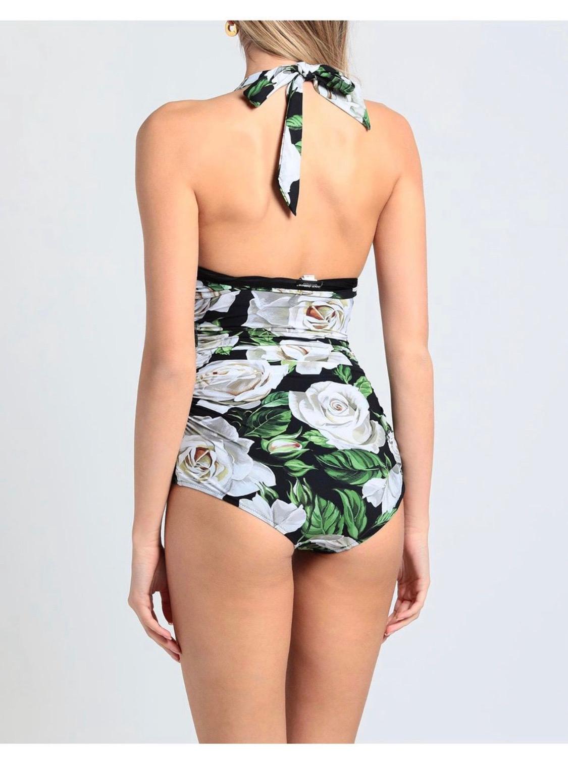 Dolce & Gabbana uno
Traje de baño negro blanco Bikini estampado Rosas Gris en venta