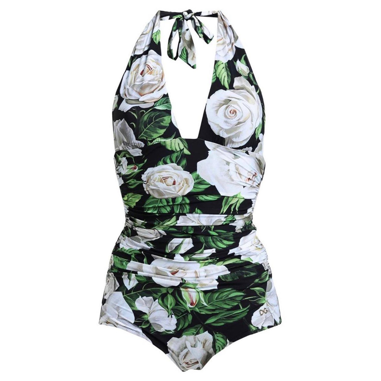 Dolce & Gabbana uno
Traje de baño negro blanco Bikini estampado Rosas en venta
