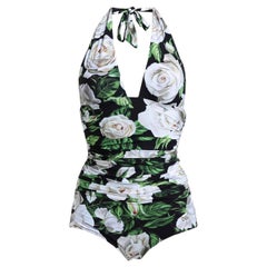 Dolce & Gabbana uno
Traje de baño negro blanco Bikini estampado Rosas