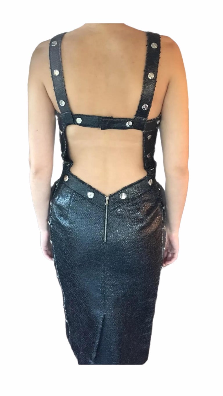 Dolce and Gabbana F/W 2007 Unworn Open Back Leather Stud Embellished