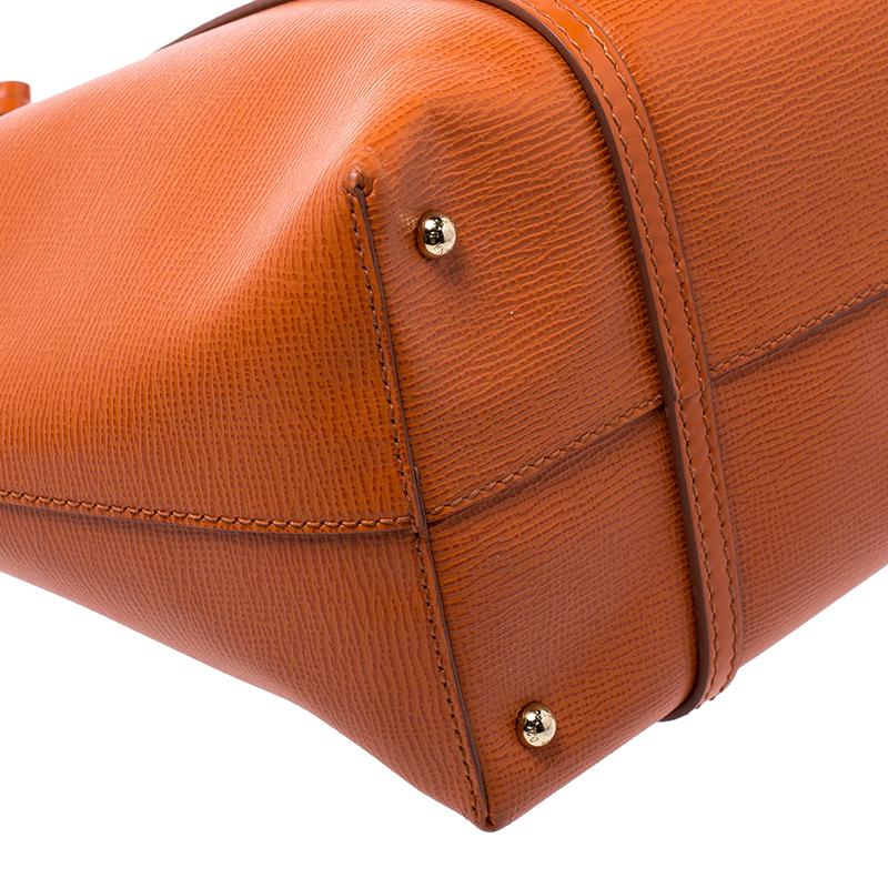 Dolce & Gabbana Orange Leather Escape Shopper Tote 3