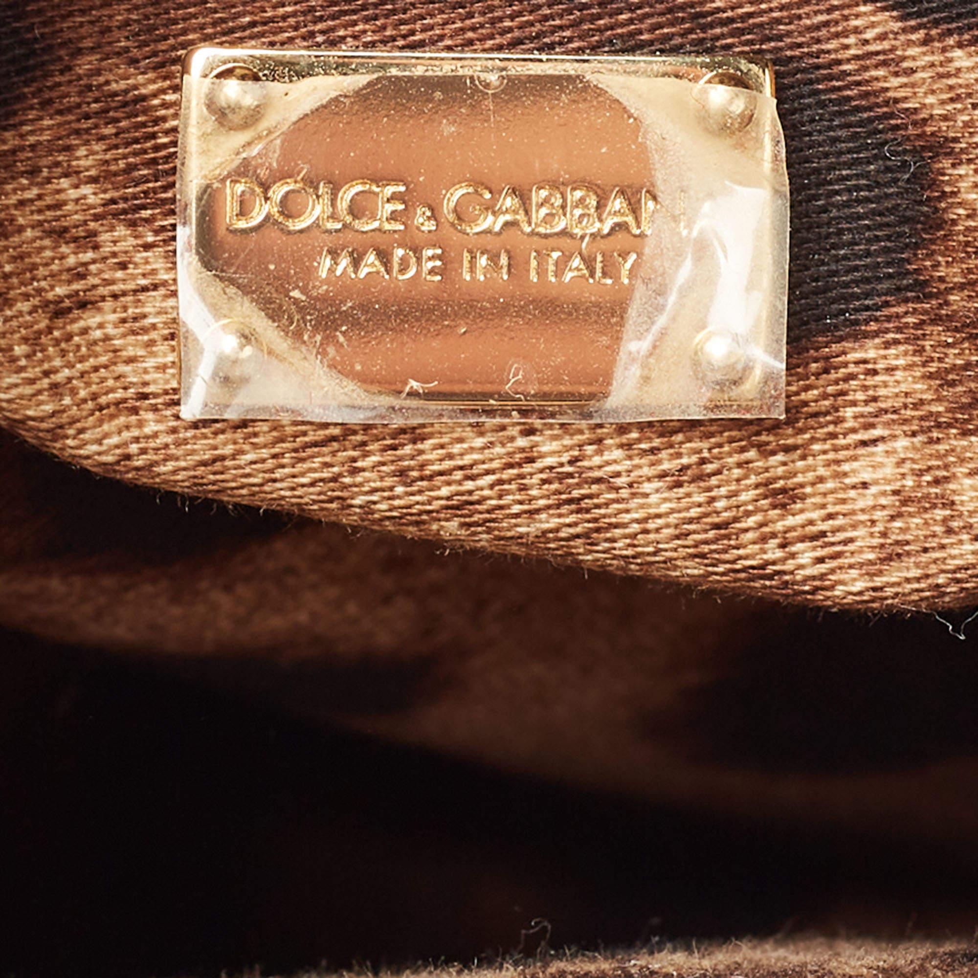 Dolce & Gabbana Orange Leather Glam Round Crossbody Bag 6