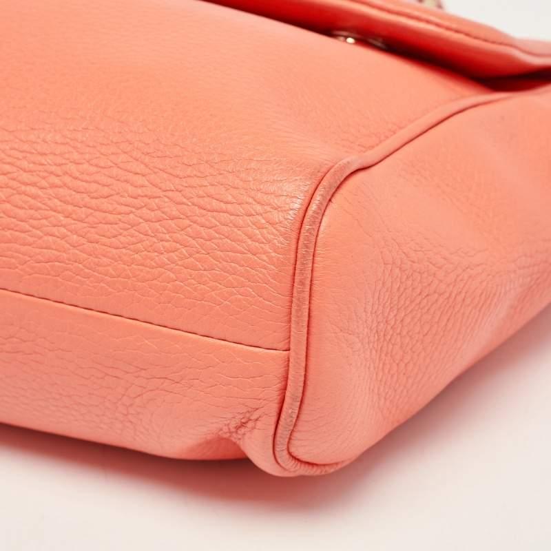 Dolce & Gabbana Orange Leather Medium Miss Sicily Bag For Sale 6
