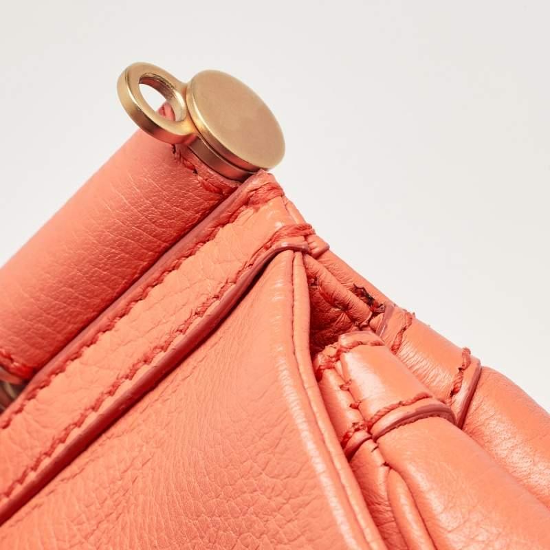 Dolce & Gabbana Orange Leather Medium Miss Sicily Bag For Sale 8