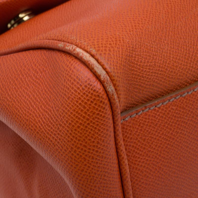 Dolce & Gabbana Orange Leather Medium Miss Sicily Tote 10