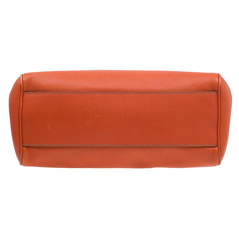 Dolce & Gabbana Orange Leather Medium Miss Sicily Tote 1