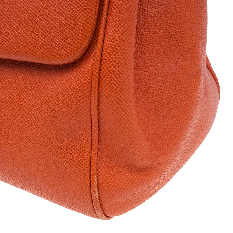 Dolce & Gabbana Orange Leather Medium Miss Sicily Tote 5
