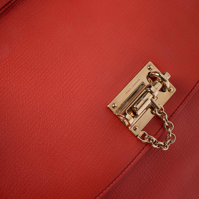 Dolce & Gabbana Orange Leather Miss Monica Top Handle Bag 2