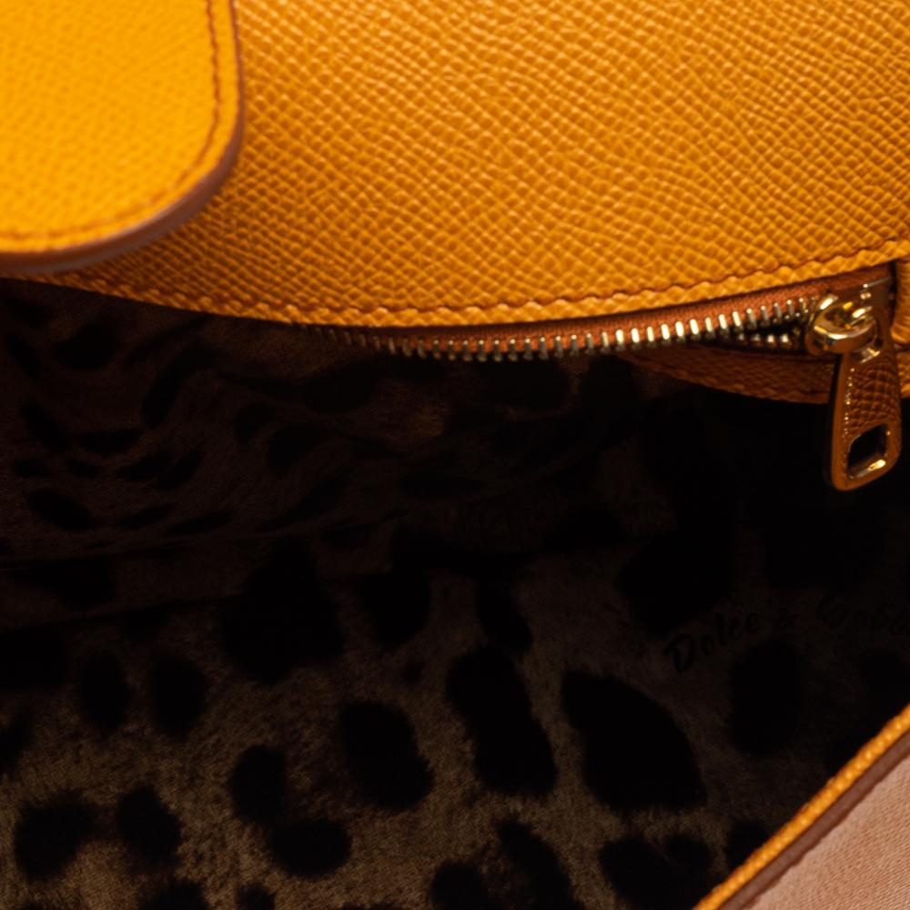 Dolce & Gabbana Orange Leather Miss Monica Top Handle Bag 5