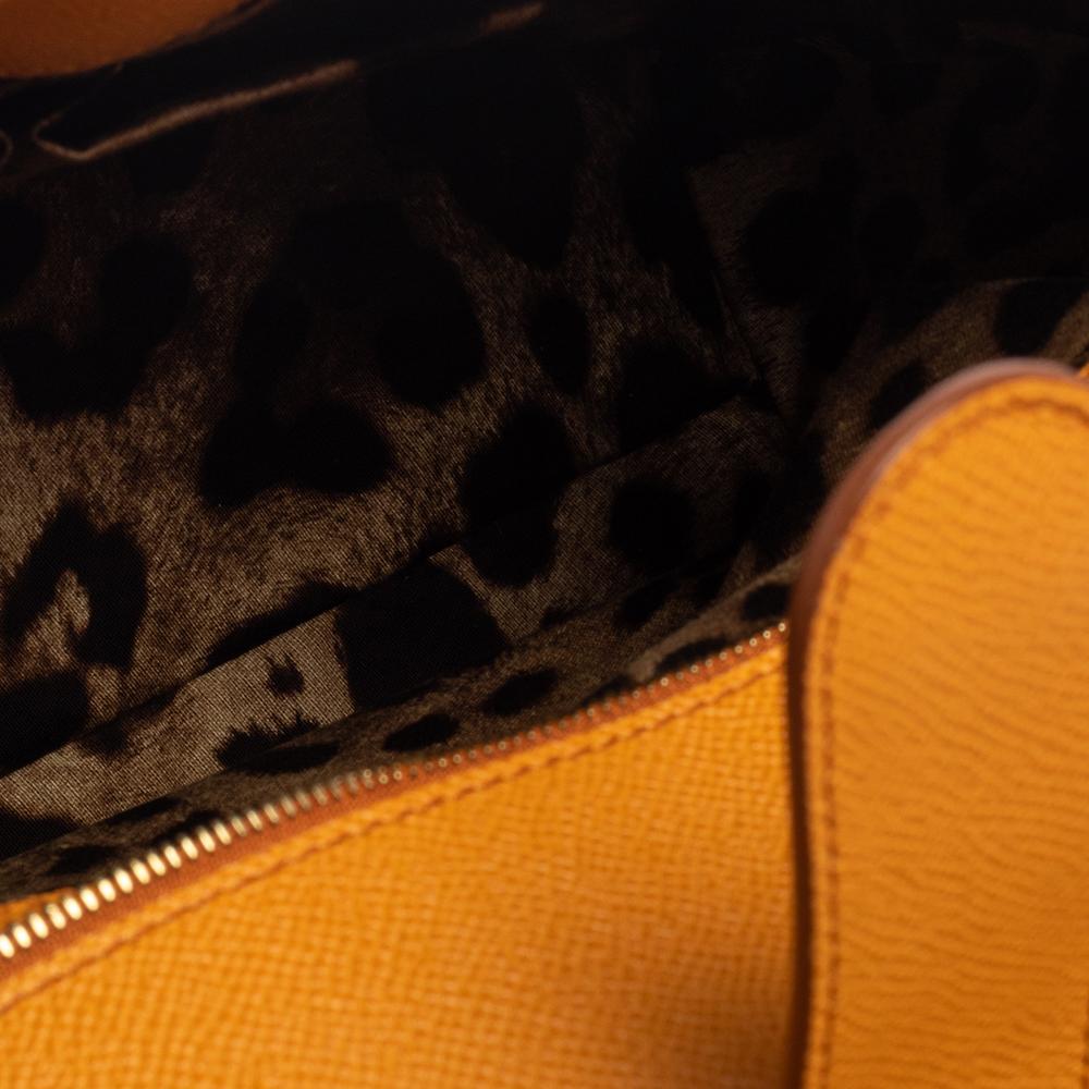 Dolce & Gabbana Orange Leather Miss Monica Top Handle Bag 6