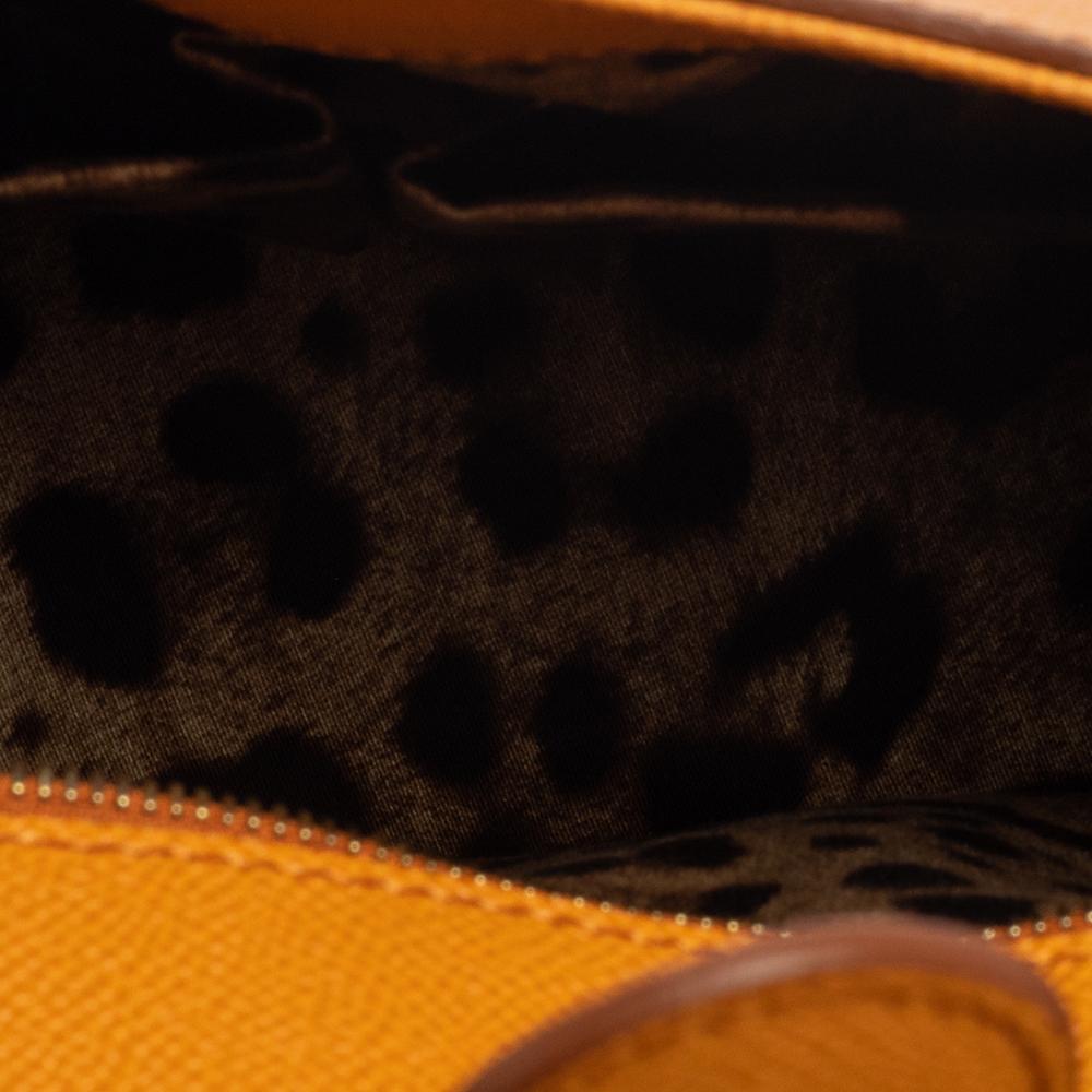 Dolce & Gabbana Orange Leather Miss Monica Top Handle Bag 7