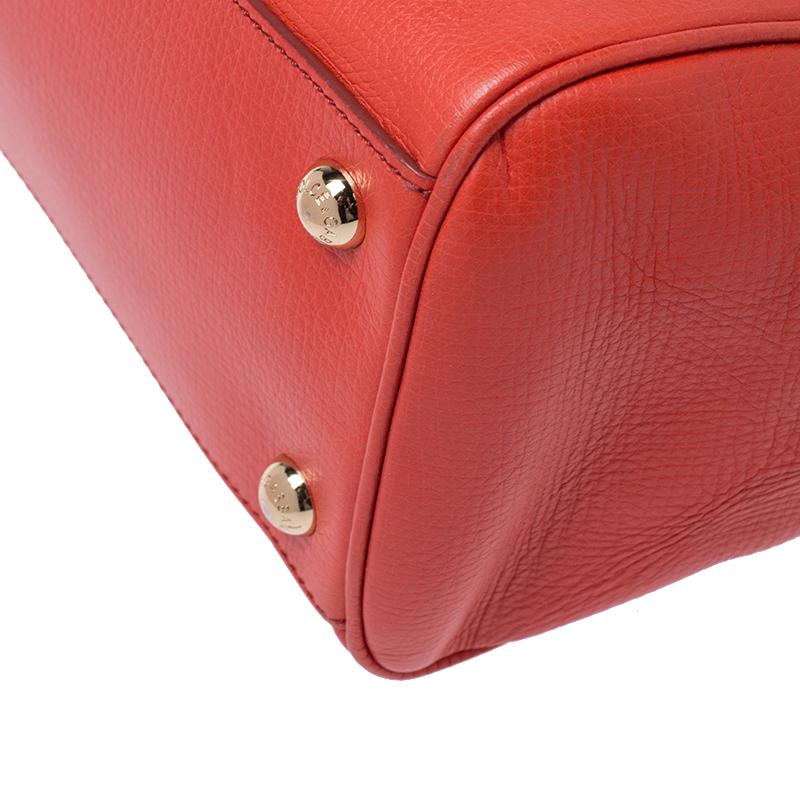 Dolce & Gabbana Orange Leather Miss Monica Top Handle Bag In Good Condition In Dubai, Al Qouz 2
