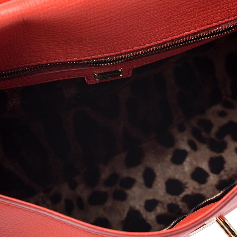 Dolce & Gabbana Orange Leather Miss Monica Top Handle Bag 1
