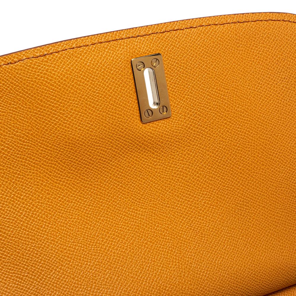 Dolce & Gabbana Orange Leather Miss Monica Top Handle Bag 2
