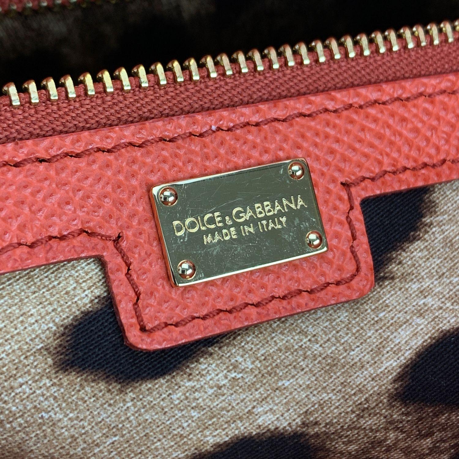 Dolce & Gabbana Orange Leather Miss Sicily Tote Shopper Bag 2