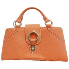 Dolce & Gabbana Orange Leather Top Handle Bag