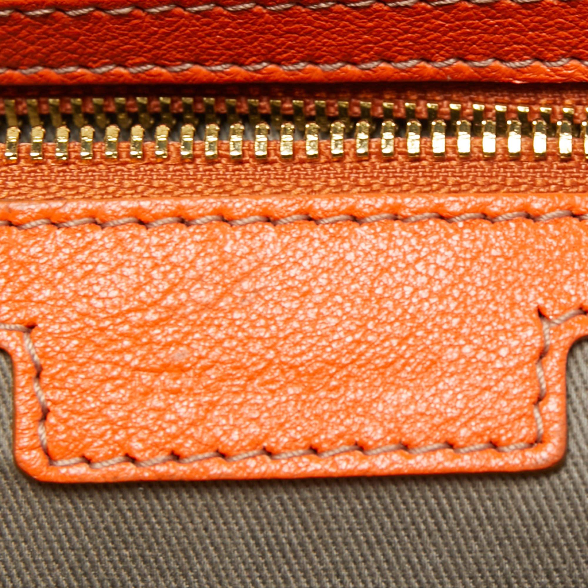 Dolce & Gabbana Orange Leather Twist Laptop Bag 14