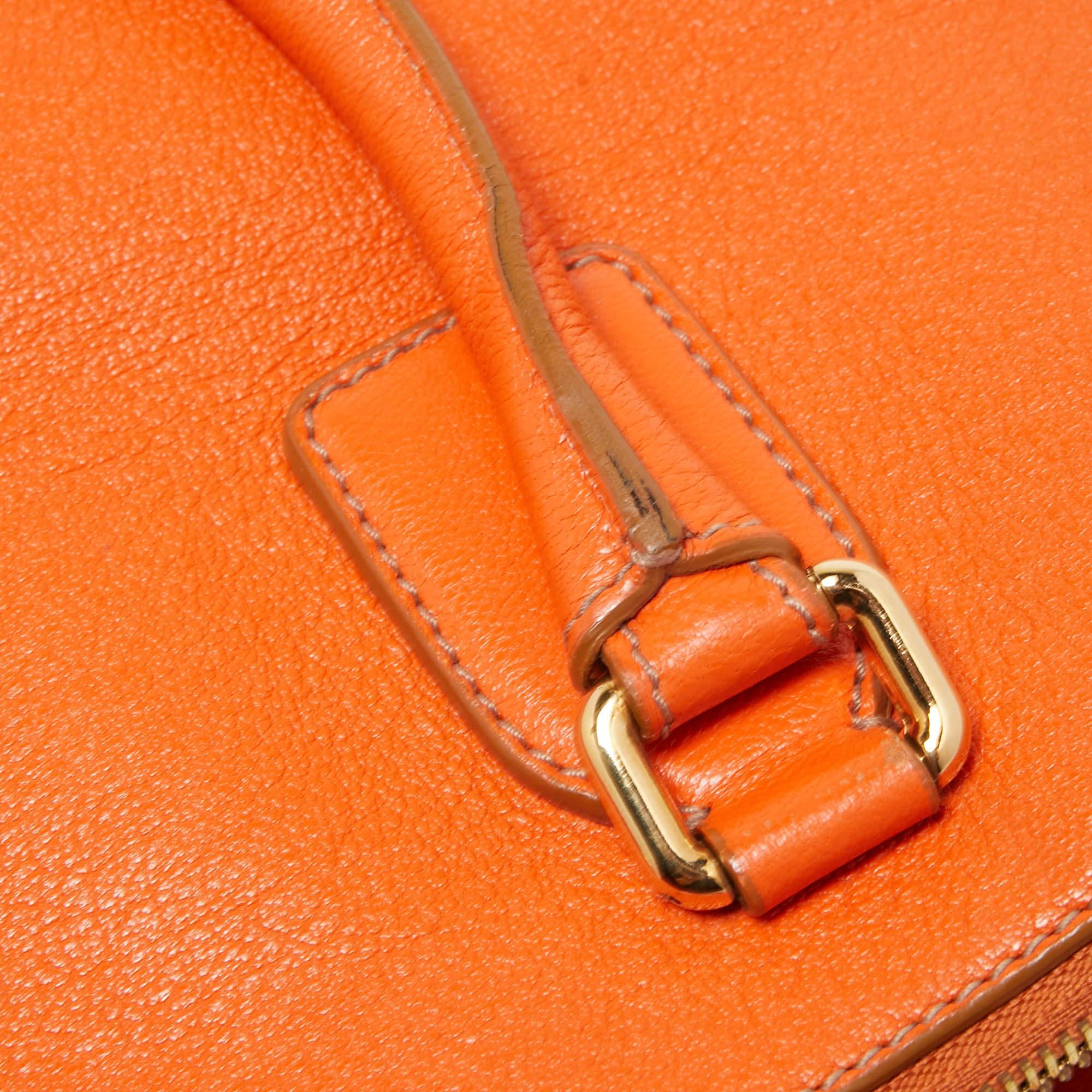Dolce & Gabbana Orange Leather Twist Laptop Bag 15