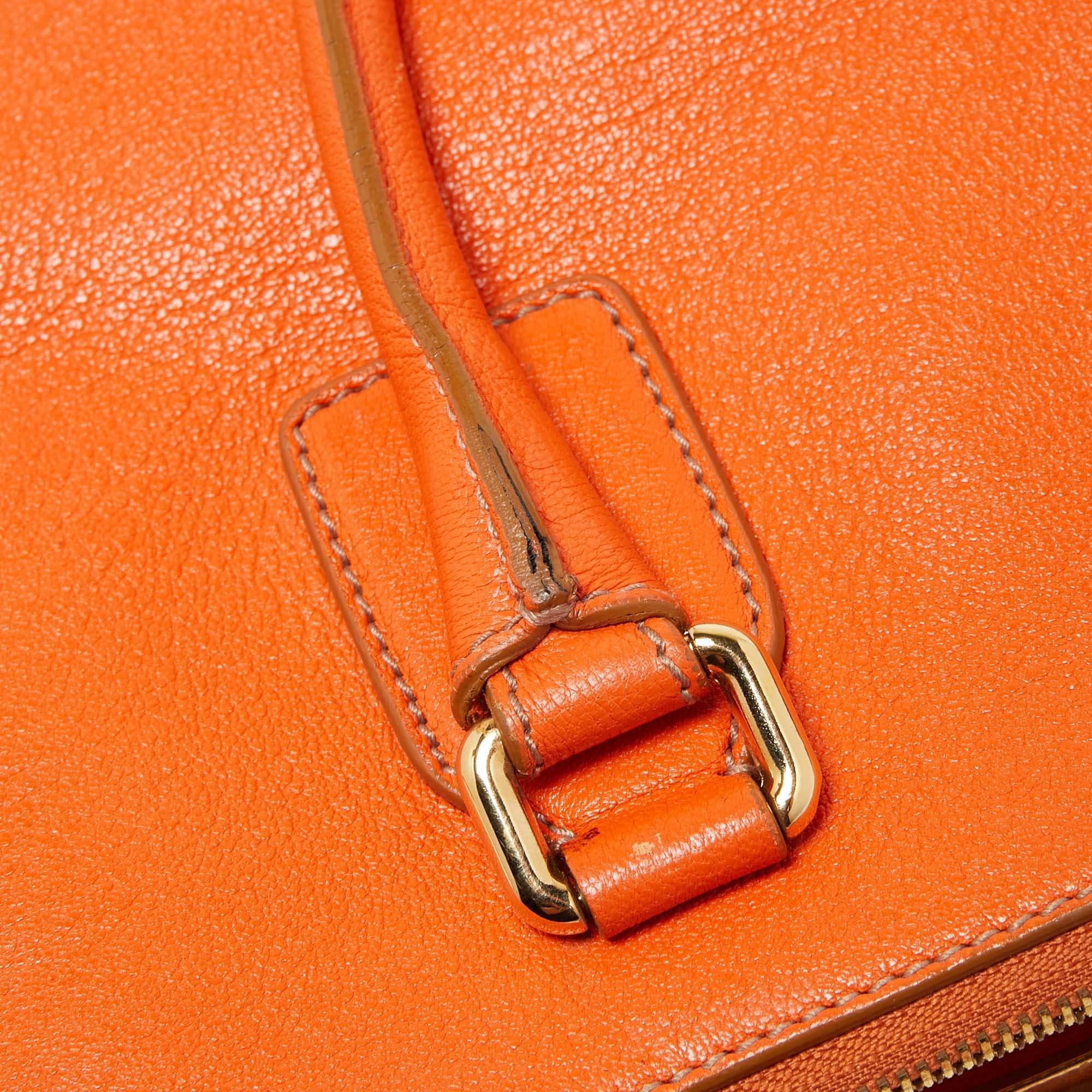 Dolce & Gabbana Orange Leather Twist Laptop Bag 2
