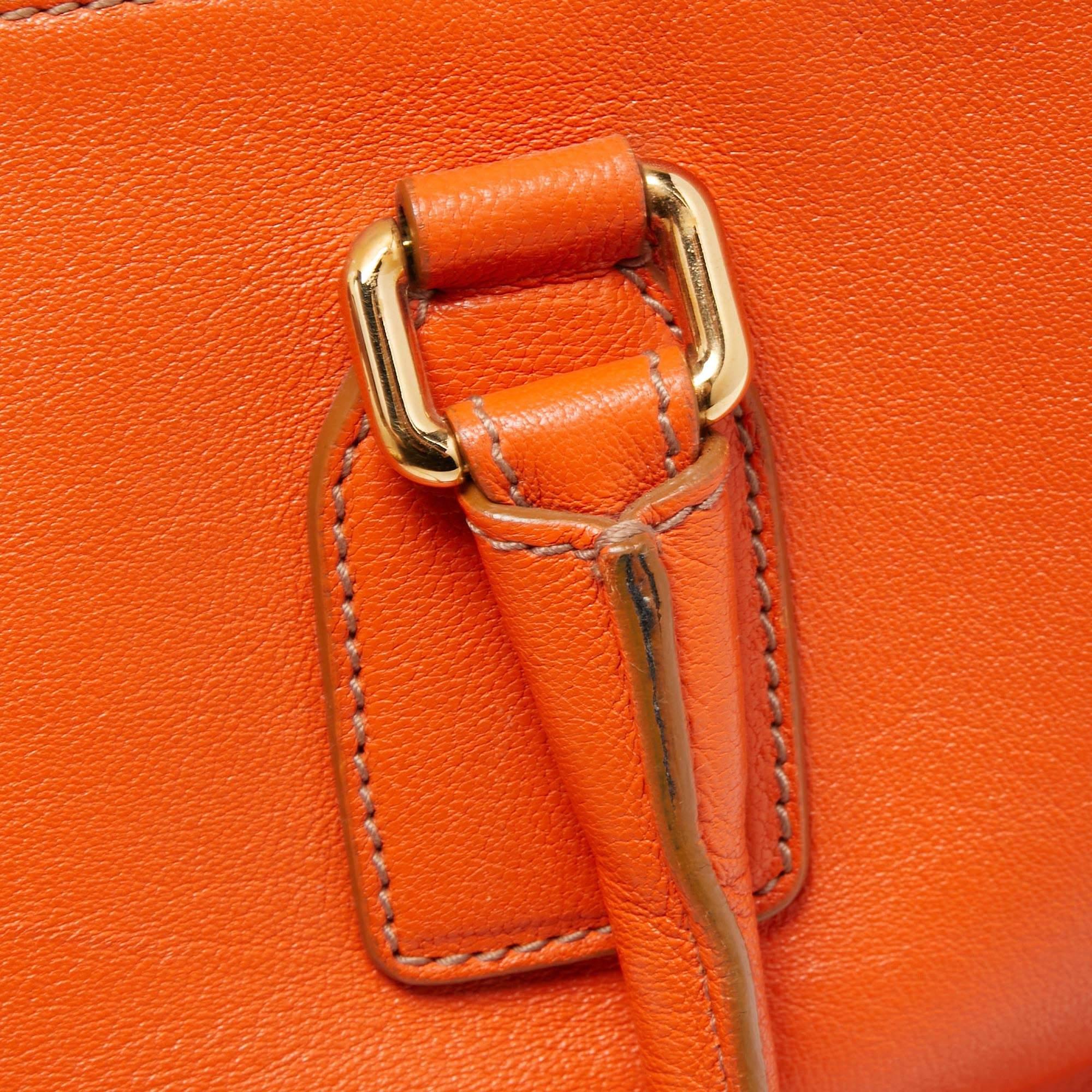 Dolce & Gabbana Orange Leather Twist Laptop Bag 3
