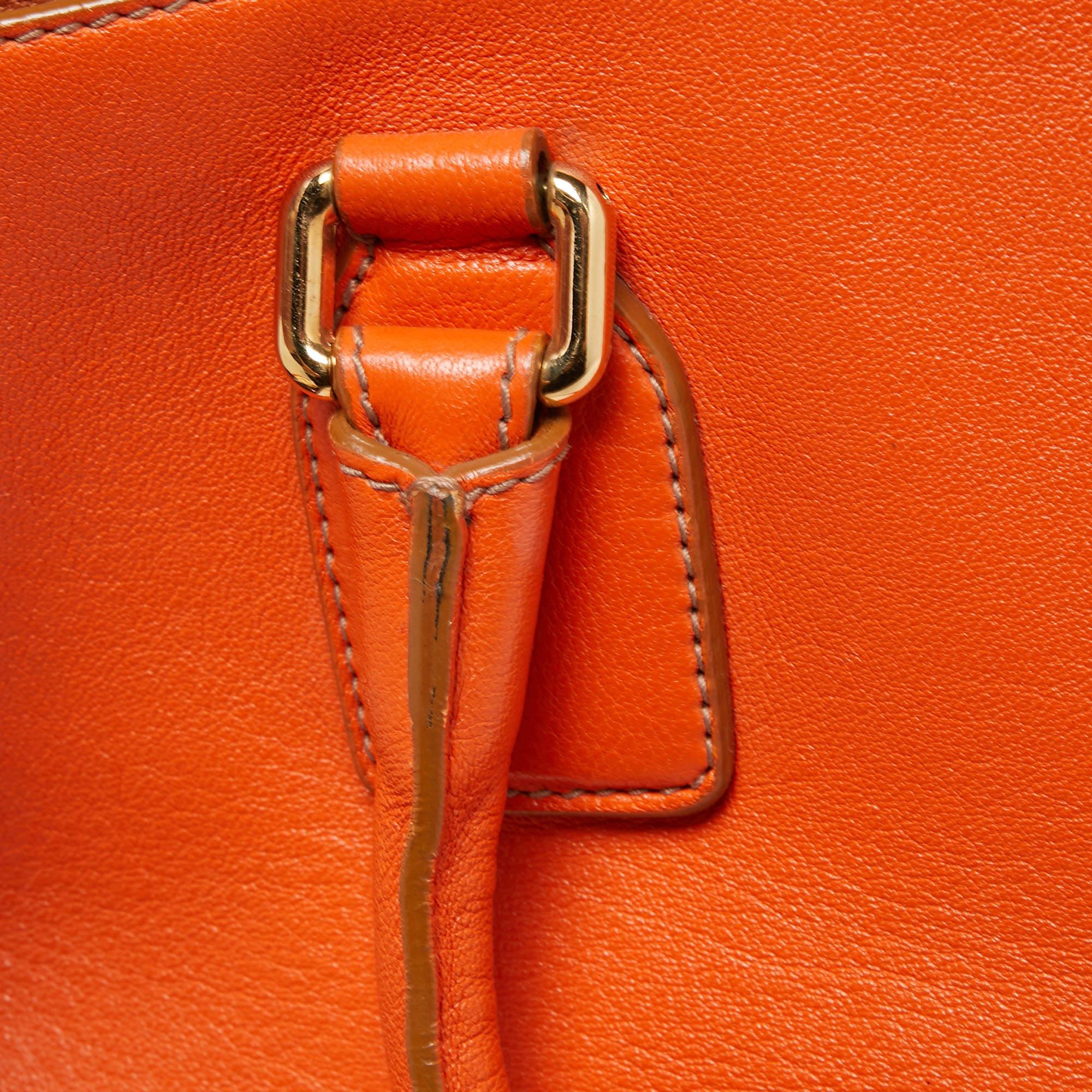 Dolce & Gabbana Orange Leather Twist Laptop Bag 4