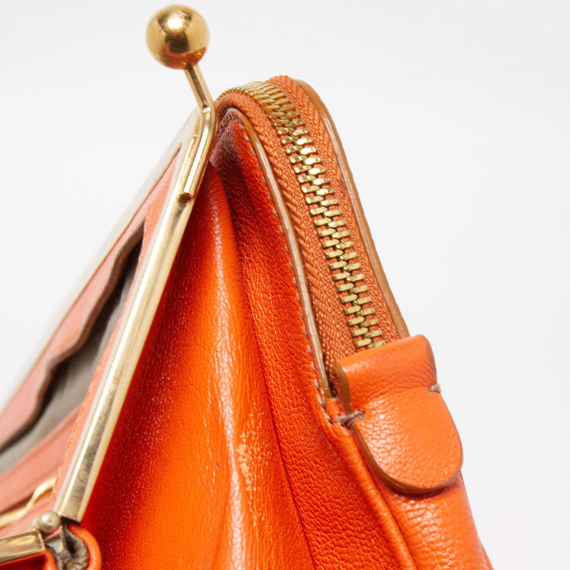 Dolce & Gabbana Orange Leather Twist Laptop Bag 5