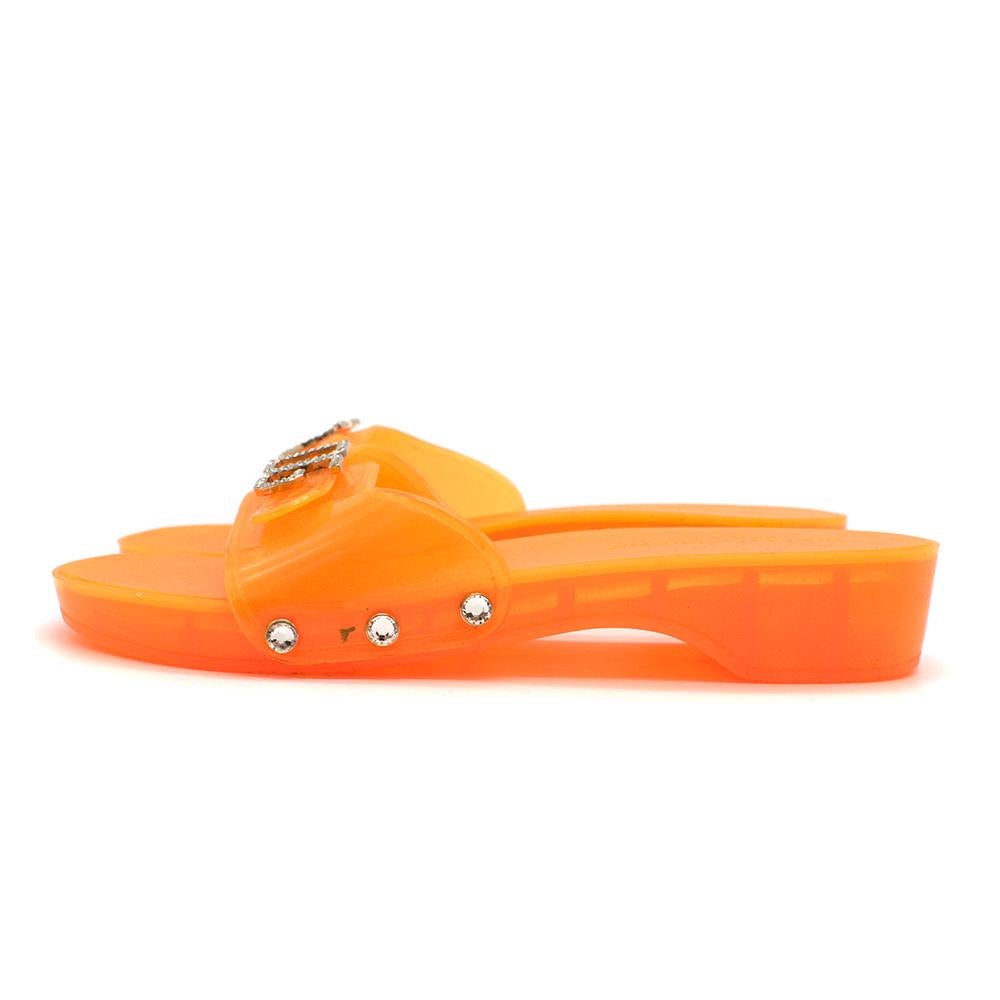 orange dolce and gabbana slides