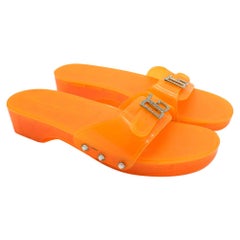 Dolce 
Gabbana Orange Rubber Slides 38