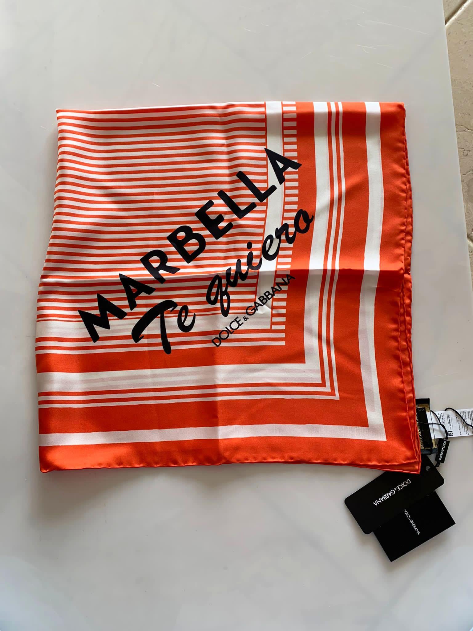 orange and white striped scarf