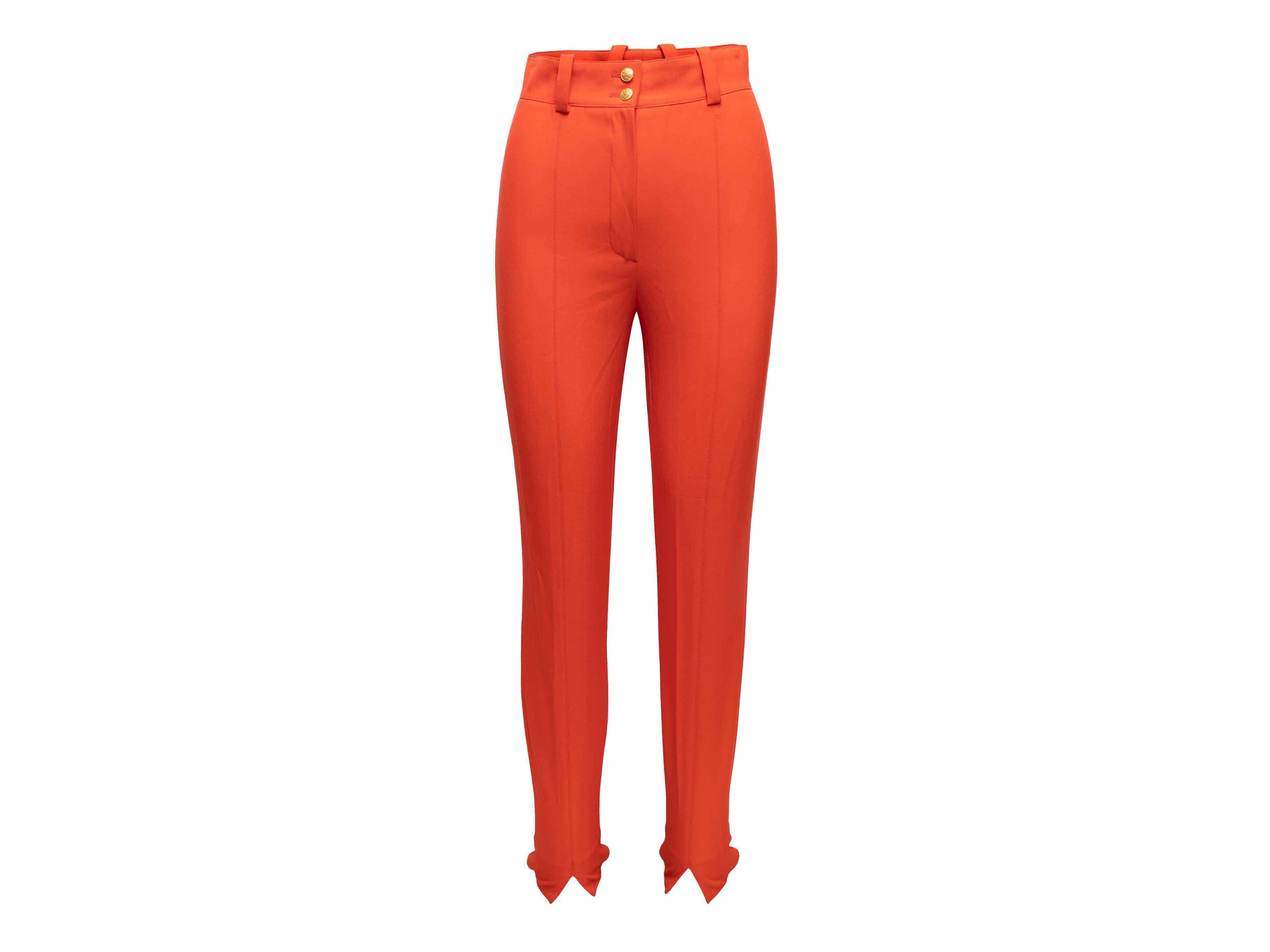 Dolce & Gabbana Orange Wool Stirrup Trousers In Good Condition In New York, NY