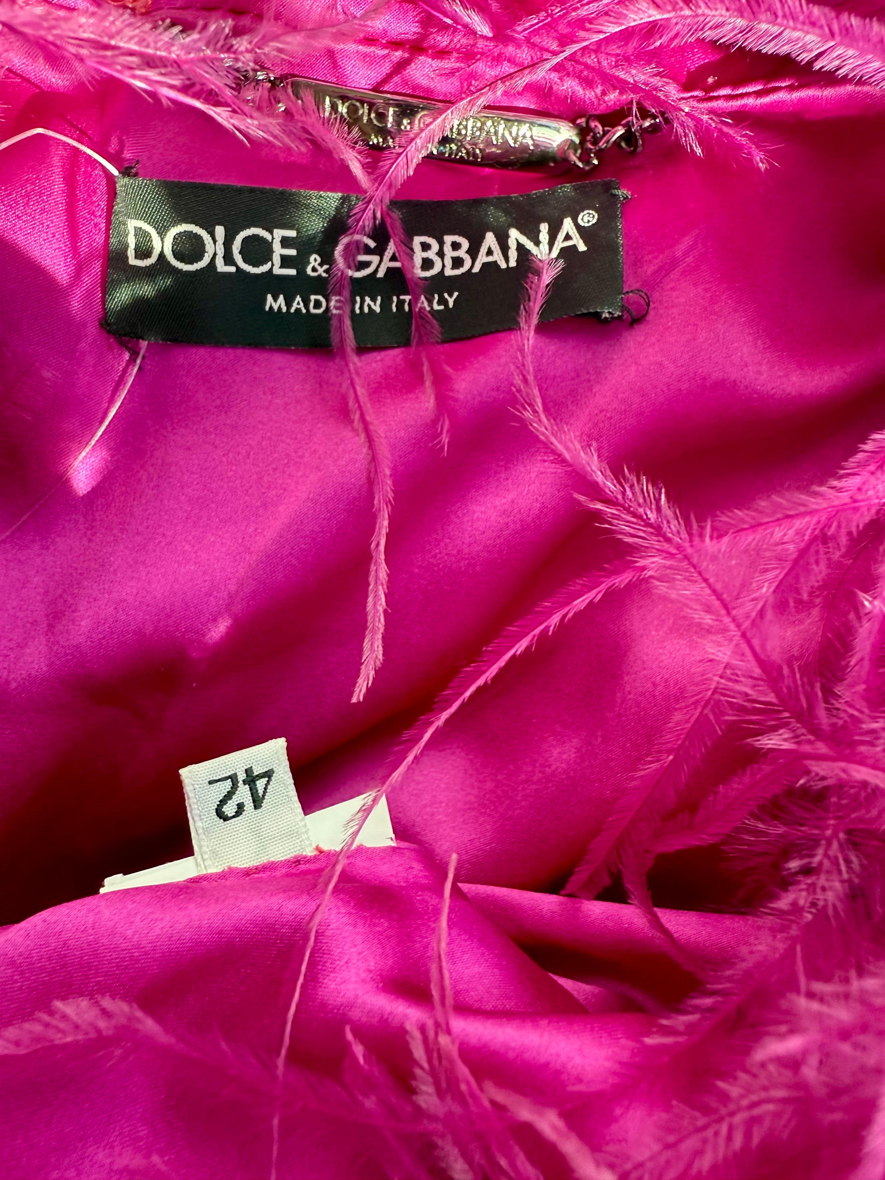 Dolce & Gabbana Ostrich Feather Embellished Cropped Bolero Jacket Coat 8