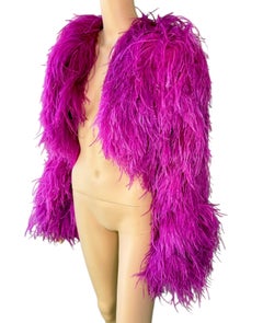 Dolce & Gabbana Ostrich Feather Embellished Cropped Bolero Jacket Coat