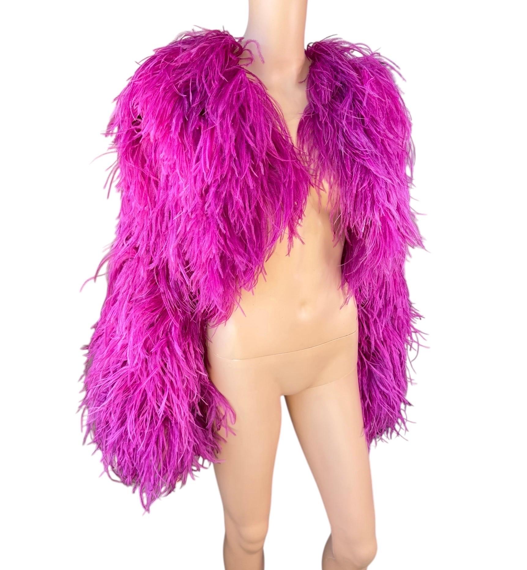 Dolce & Gabbana Ostrich Feather Embellished Cropped Bolero Jacket Coat 2