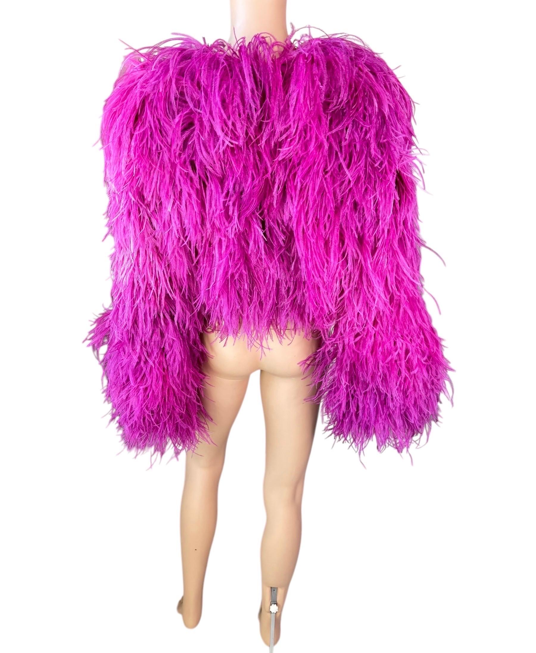 Dolce & Gabbana Ostrich Feather Embellished Cropped Bolero Jacket Coat 3
