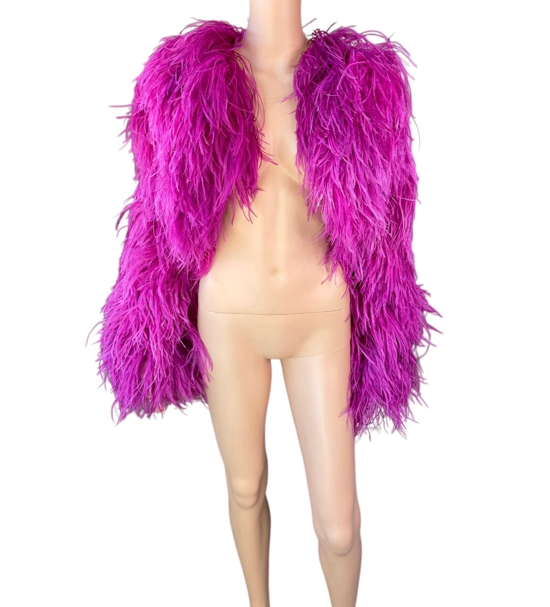 Dolce & Gabbana Ostrich Feather Embellished Cropped Bolero Jacket Coat 4