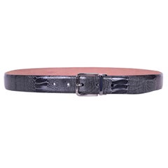 Dolce & Gabbana - Ostrich Leather Belt Grey 80 / Men