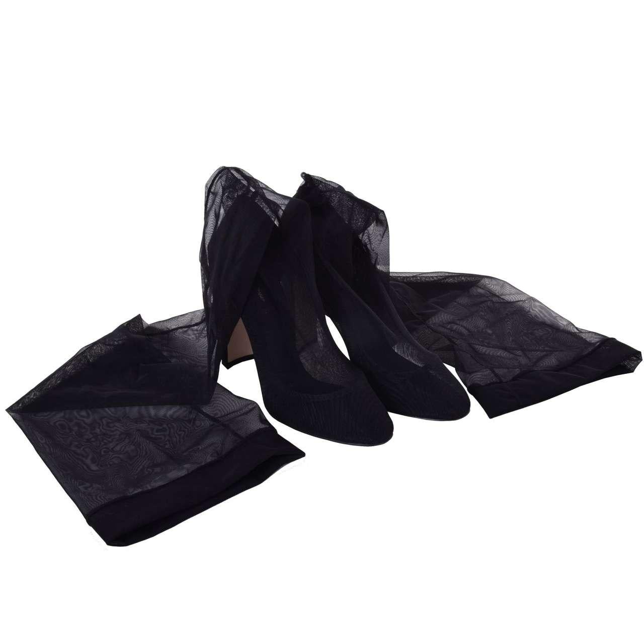 Women's Dolce & Gabbana - Overknee Tights Pumps VALLY Black EUR 39 For Sale
