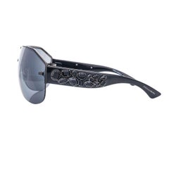 Dolce & Gabbana Oversized Crystal Mirrored Wrap Sunglasses DG 2150 Black
