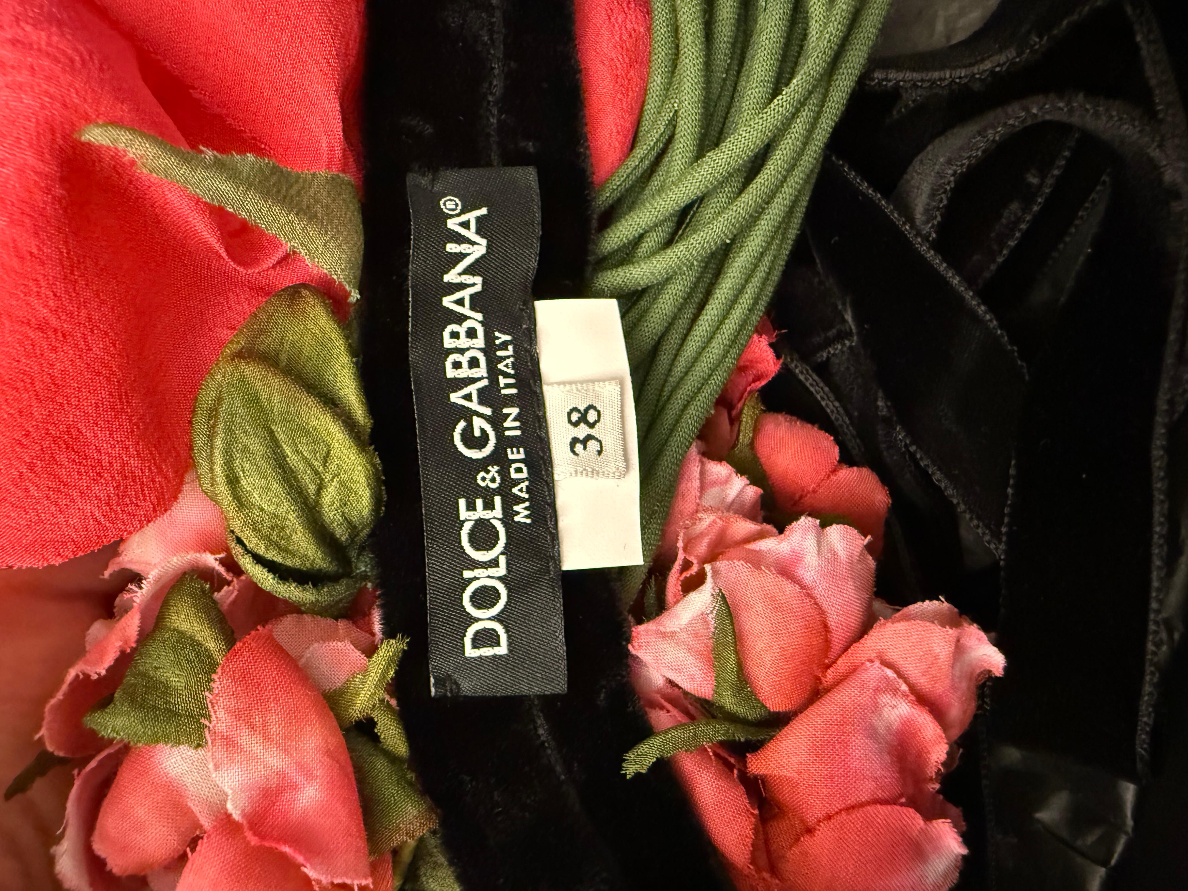 DOLCE & GABBANA Oversized Magenta Flower Petal Pink Belt For Sale 3
