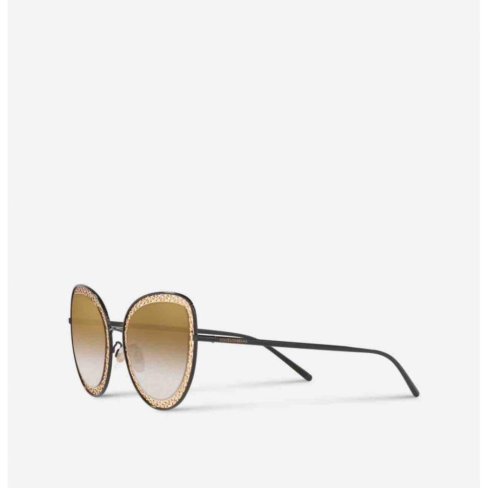 Brown Dolce & Gabbana Oversized Sunglasses in Gold 