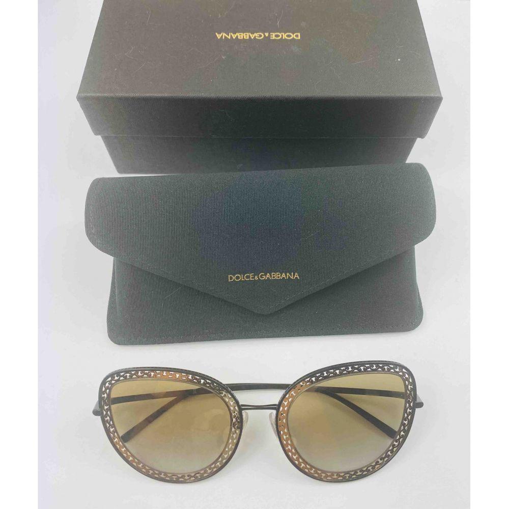 Dolce & Gabbana Oversized Sunglasses in Gold  1