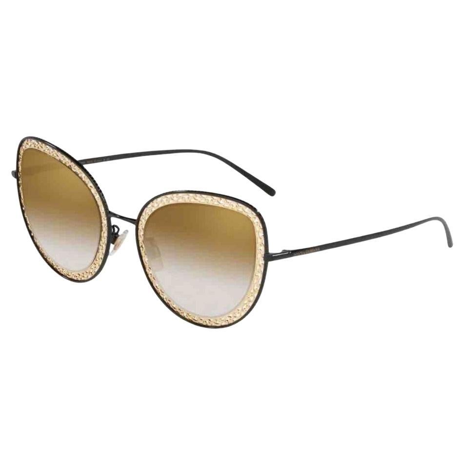 Dolce & Gabbana Oversized Sunglasses in Gold 