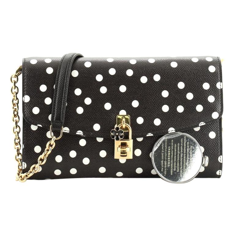 Dolce & Gabbana Padlock Chain Clutch Printed Leather